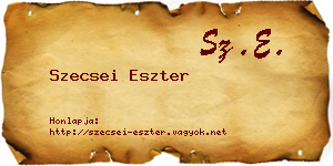 Szecsei Eszter névjegykártya